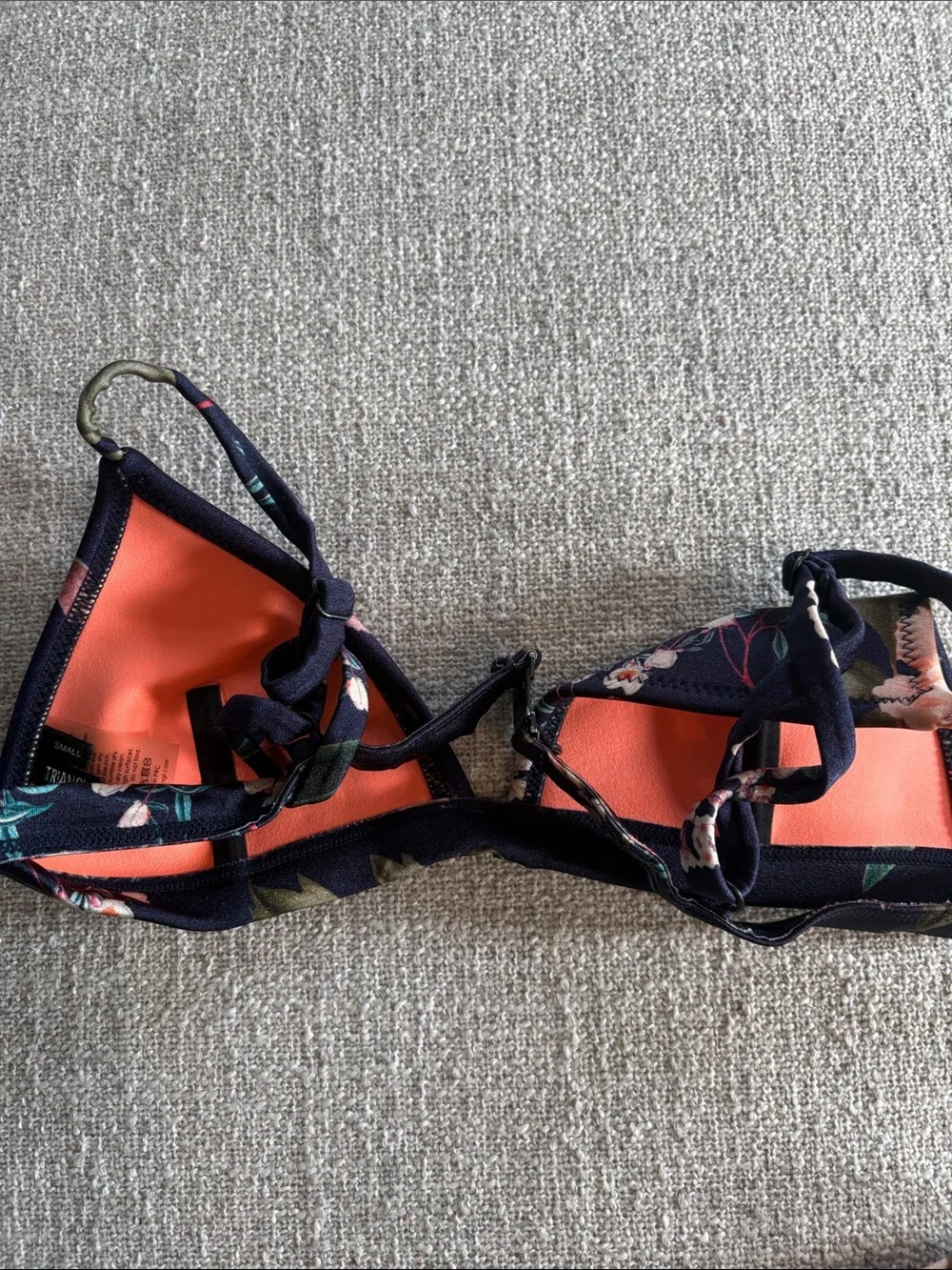TRIANGL Floral Neoprene Bikini Set + Matching Drawstring Bag